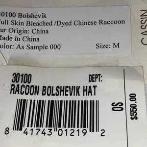 CASSIN NEW YORK  Raccoon Real Fur Bolshevik Hat il_fullxfull.2163852819_65bc.jpg main image 4
